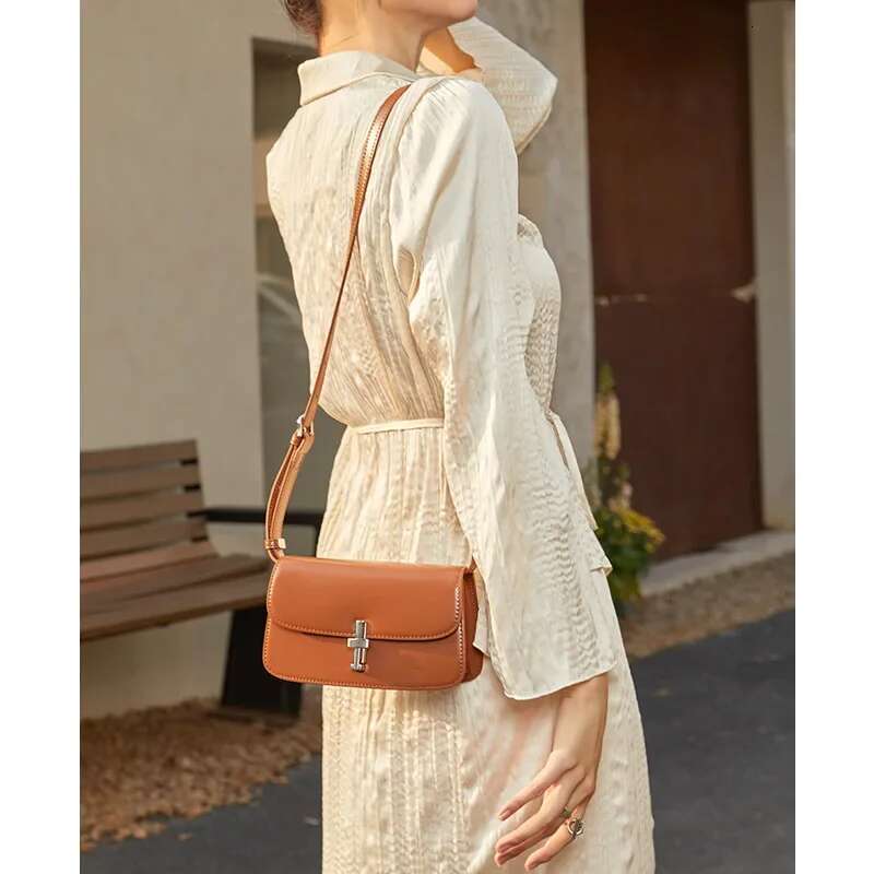 2024 Spring Genuine Leather Women's Small Square Bags Casual Versatile Handbags High Quality Female Shoulder Crossbody Bag Pink