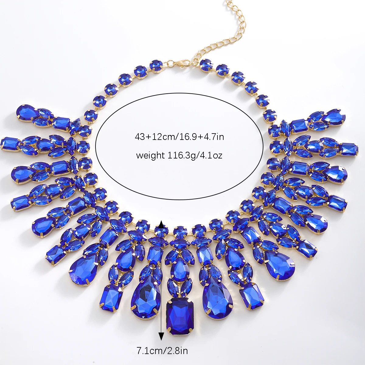 girlgo ious Full Rhinestone Pendant Necklace - Elegant Sparkling Jewelry Perfect for Parties Weddings and Special Occasions 250313