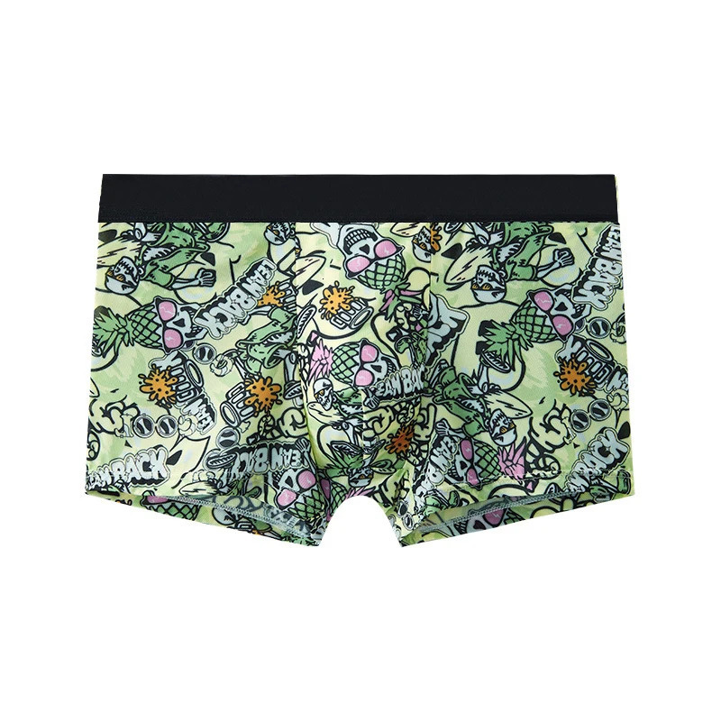 Sexy Man Underwear Breathable Flat Corner Green Cute Men PantsFashionable Mens Boxer Shorts Size 4XL Briefs 250320