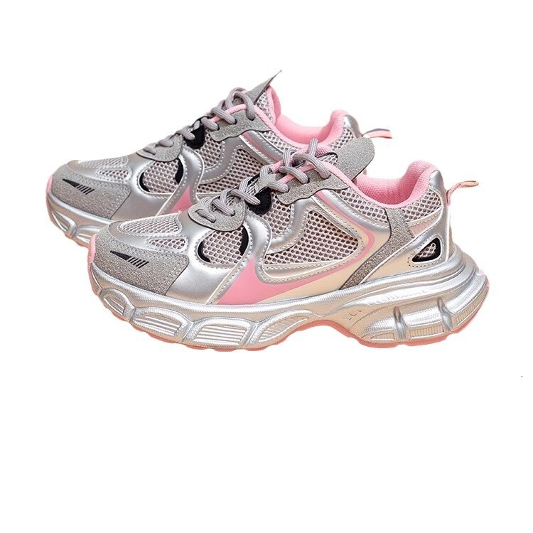2025 New Fashionable Thick Bottom Pink Dad and Women's Autumn Lightweight Designer Fashion Sports and Leisure Running Shoes