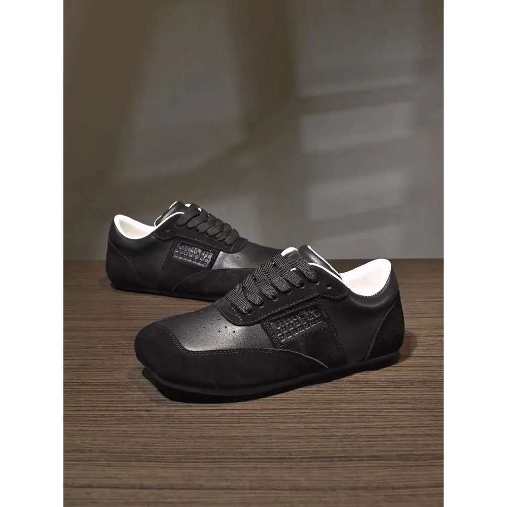 Designer Square Toe Vintage Women Casual Genuine Leather Pumps Lace Up Spring Summer Fashion Flat Walking Shoes