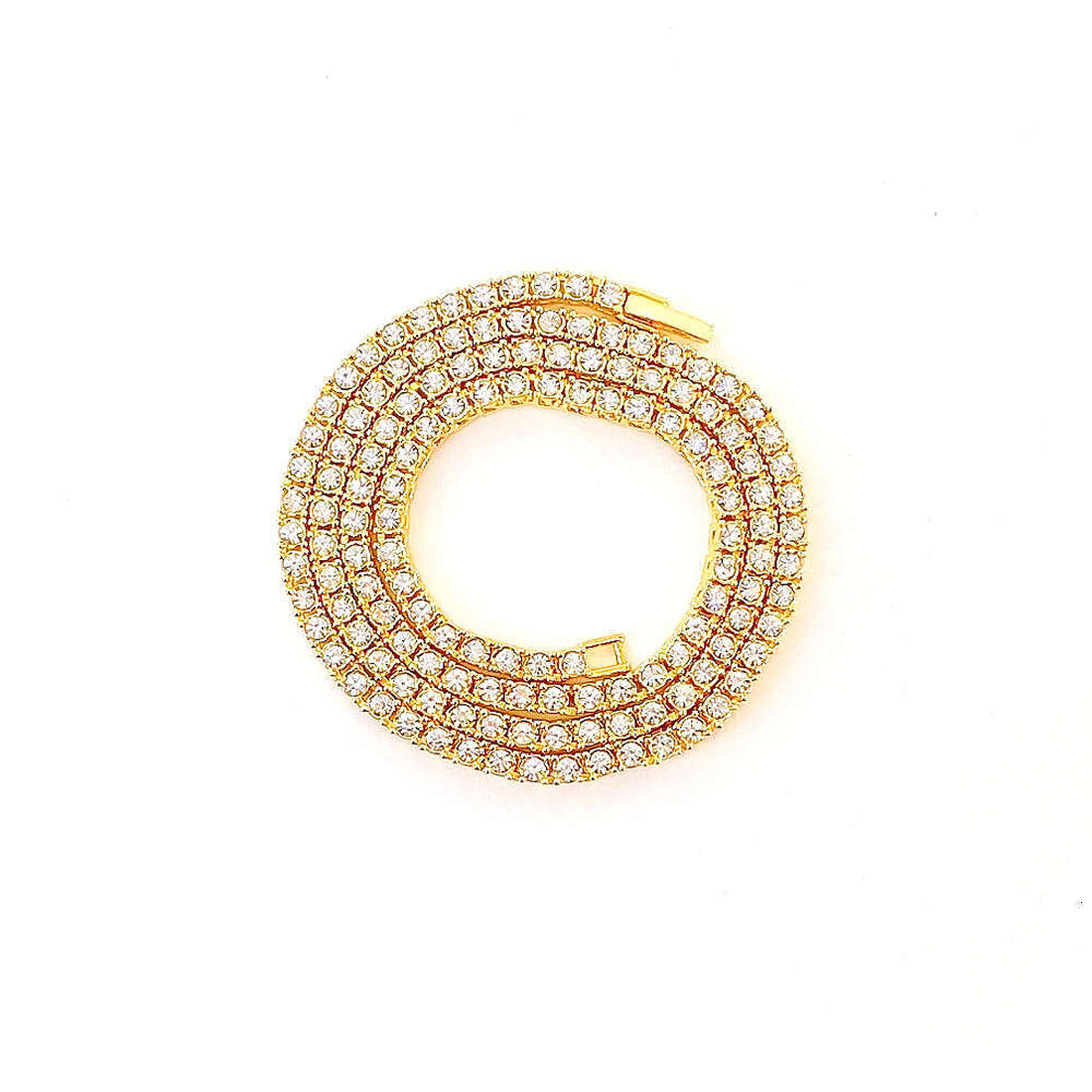 Men's hip-hop 3mm alloy tennis necklace with minimalist punk es and high-end accessories