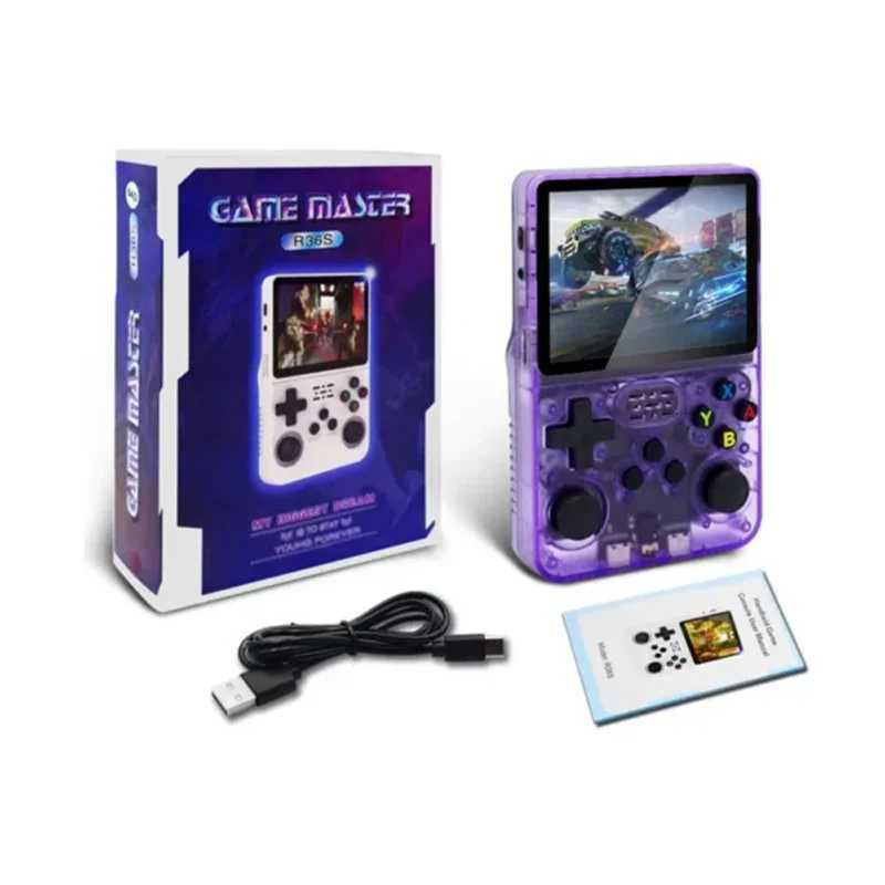 R36S Ark OS 2.0 Retro Video Handheld Game Console Linux System 3.5 Inch lPS Sn Built in 3000mah Battery Preinstalled Games Z250321