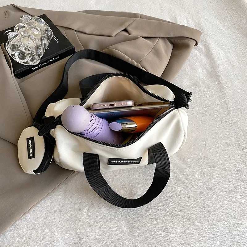 New Fashion Sports Casual Cylindrical Bag for Women 2024 New Simple Handbag Large Capacity Travel Shoulder Crossbody Bag Y250319
