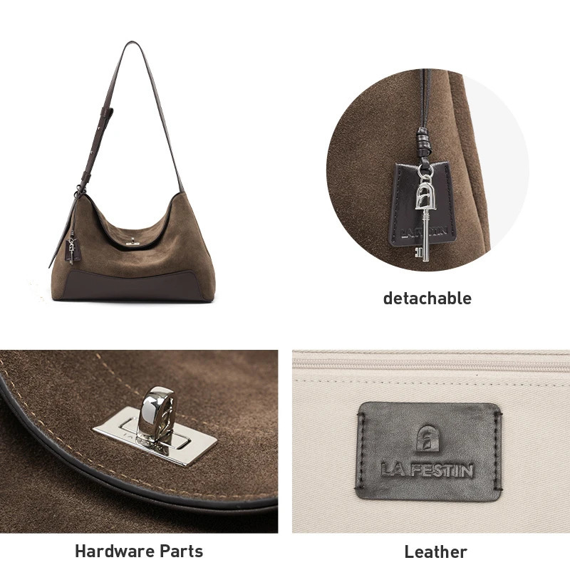LA FESTIN original womens handbag shoulder cross body bag large capacity casual fashion 250320