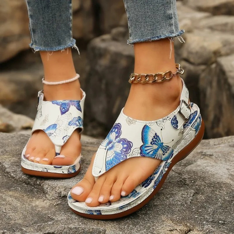 selling Womens Shoe Buckle Sandals Summer Mixed Color Outdoor Leisure Beach Wedge Size 43 250321BJ - view 7