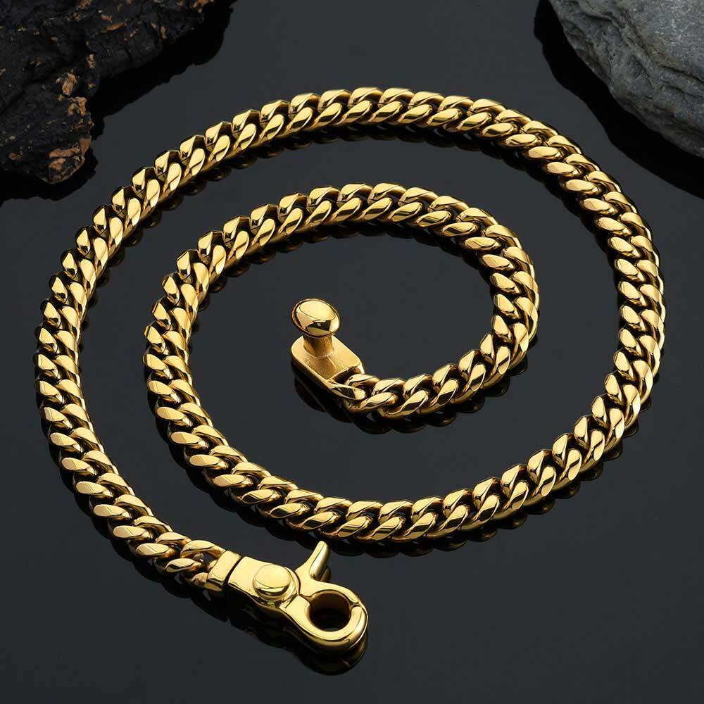8/14mm High-Grade Heavy Stainless Steel Cuban Link Chain Necklace Mens Hip Hop Rock Choker Jewelry 7-26inch Drop Shipping