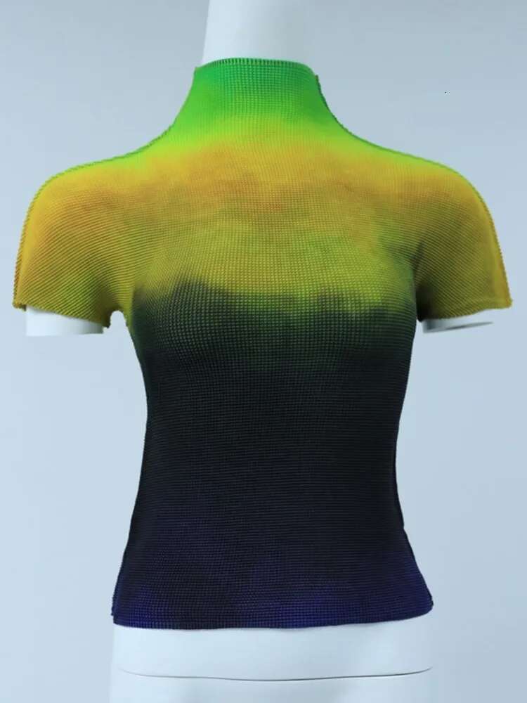 2025 Summer New All-Match T-Shirt For Famale High Quality Thin Style Elastic Fabric Short Sleeve Tops Women Casual Yj780