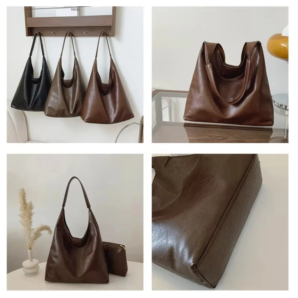 Retro highend soft surface handheld handbag for women in spring and summer large capacity multifunctional 250320
