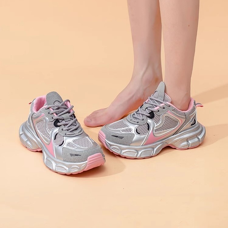 2025 New Fashionable Thick Bottom Pink Dad and Women's Autumn Lightweight Designer Fashion Sports and Leisure Running Shoes