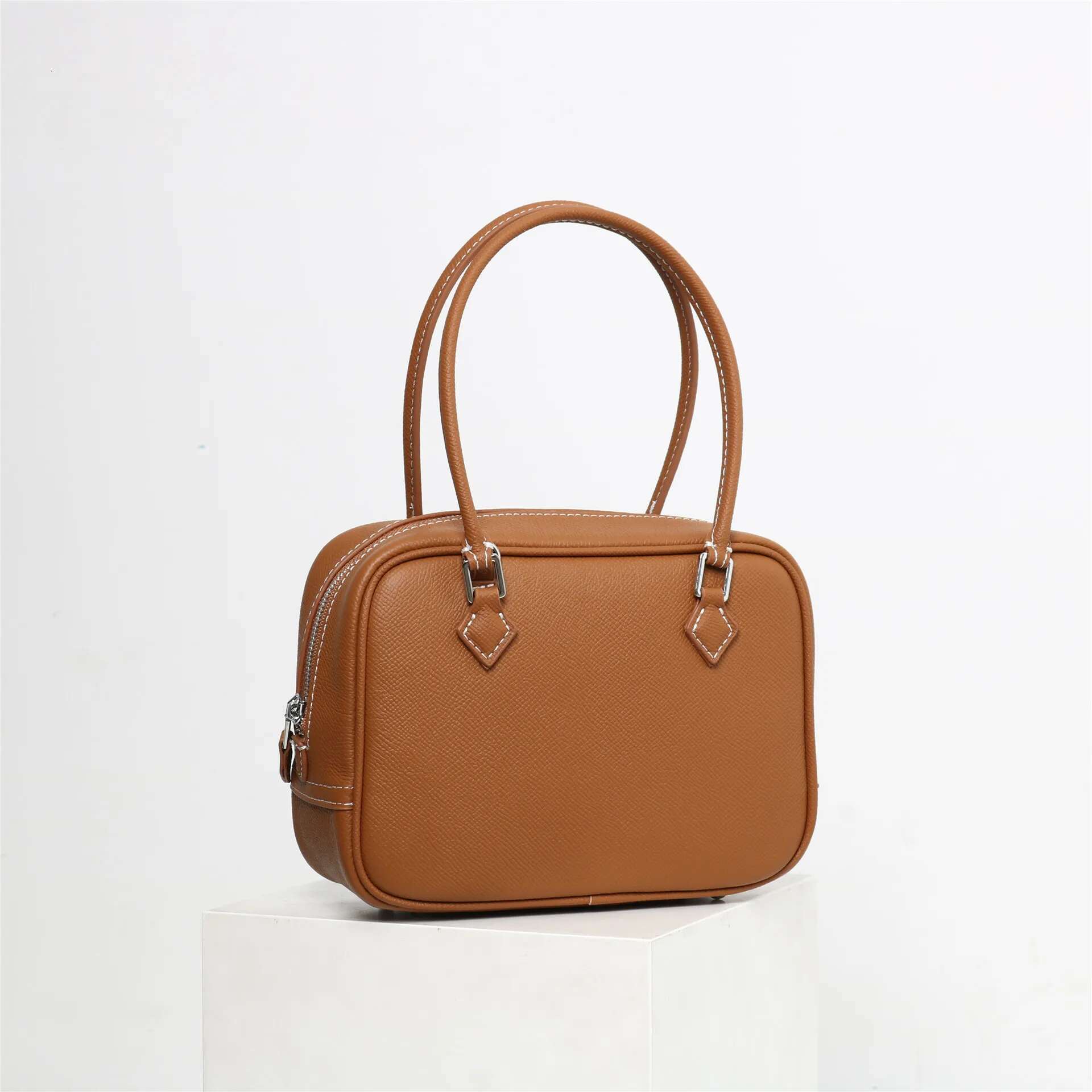 2024 New Fashion Genuine Women's Shoulder Bags Soft Leather Ladies Crossbody Bag High Quality Feather Handbags Brown