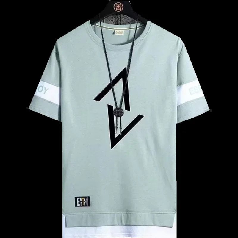 Summer set short sleeved t-shirt for men paired with cool and trendy shorts for couples and half sleeved clothes for teenagers 250320