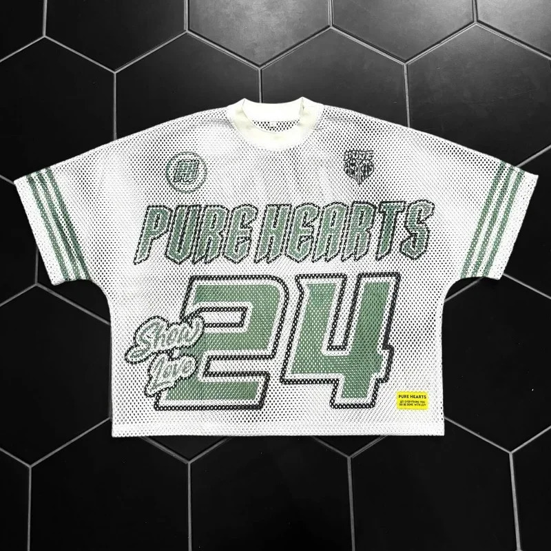 Y2K T shirt Women Clothing Street Harajuku Hip Hop Splicing Round Neck Loose Sports Short Sleeved Tops baseball Jersey 250311