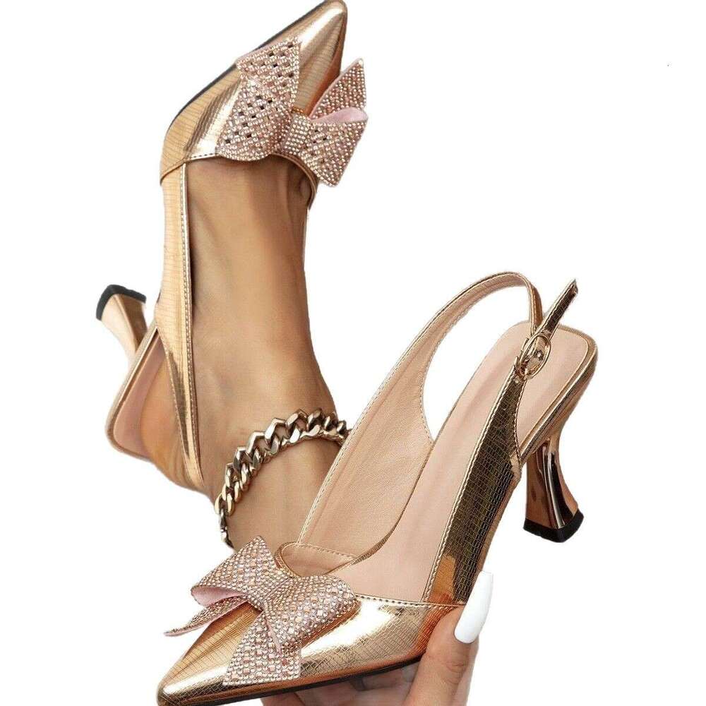 High Heel High Heeled With Pointed Toes And Thin Heels Butterfly Flower Summer New Style Single Button Sandals High End High Heeled Women S Shoes