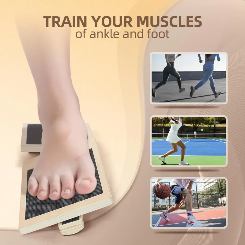 Single Foot Balance Board Ankle Strengthener Exerciser Sprained Non-slip Wood Wobble Board Physical Therapy Posture Corrector 250321