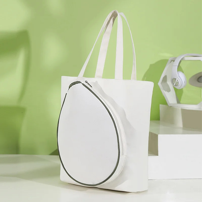 White Tennis Bag Female Single Shoulder Bag Portable Tennis Racquet Bag Tenis Large Capacity Canvas Tennis Racket Bag Waterproof 250320