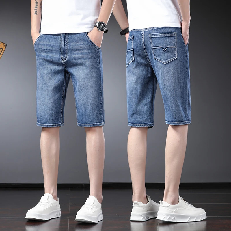 Five piece pants jeans mens shorts trendy and fashionable straight leg summer breathable Instagram loose 250312