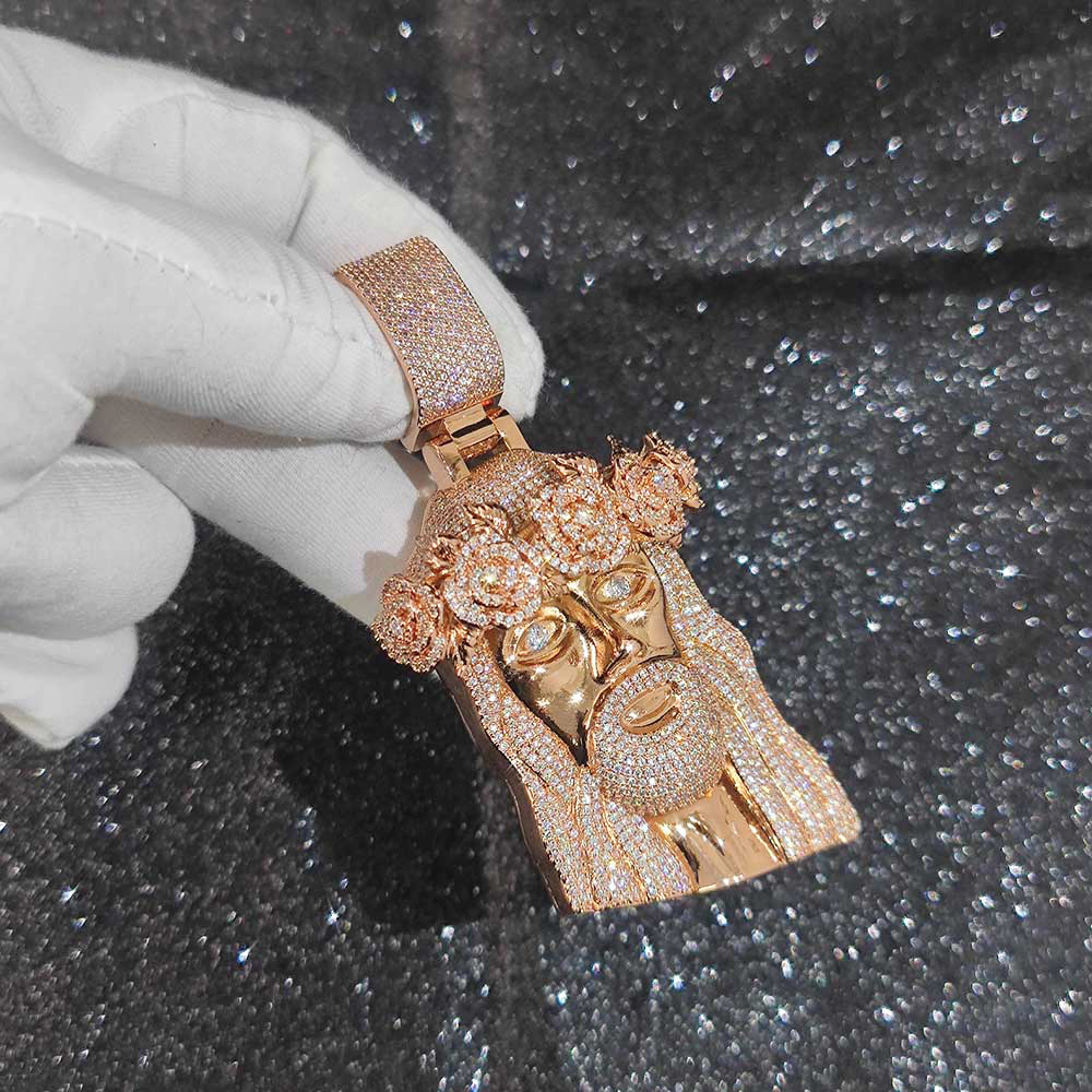 Personalized 3D Design Hip Hop Jewelry Mens Iced Out Custom Lab Diamond Jesus Pendant 925 Sterling Silver VVS Moissanite Pendant
