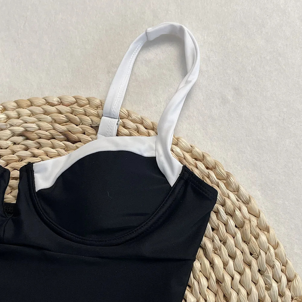 Serenechic 2025 patch work integrated swimsuit womens waist sexy tight bikini set Brazilian sole summer beachwear 250320Z