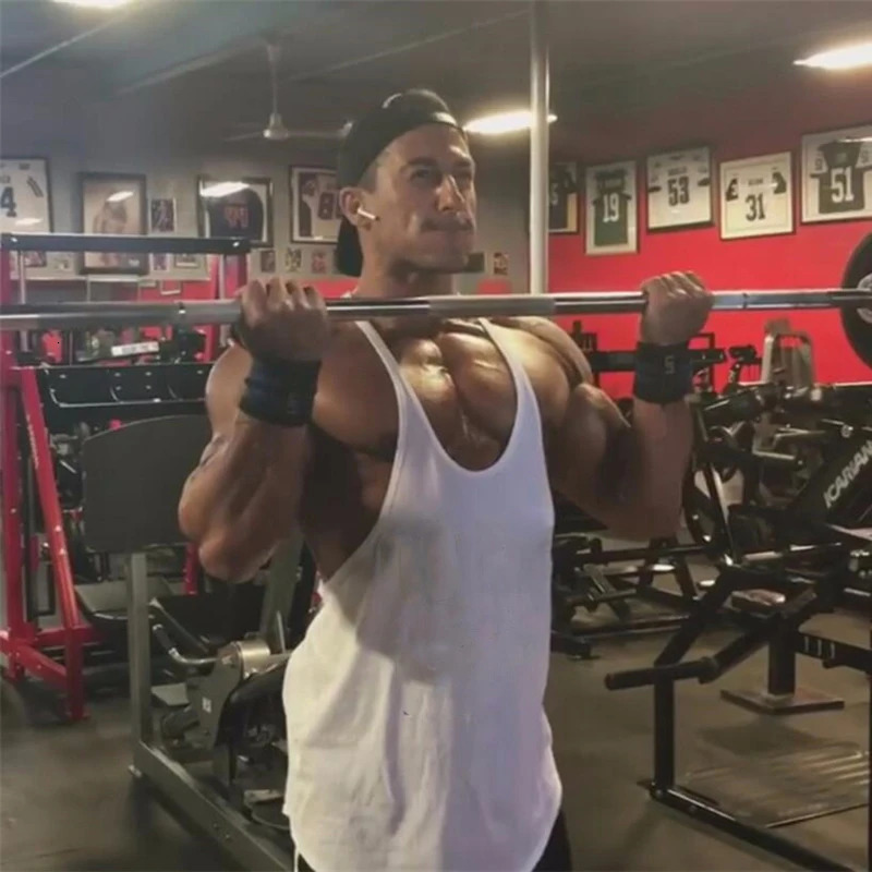 Mens Basic Solid Color Cotton Tank Tops Sleeveless Y-Back Vest Gym Muscle Training Athletic Workout Undershirt Activewear 250320
