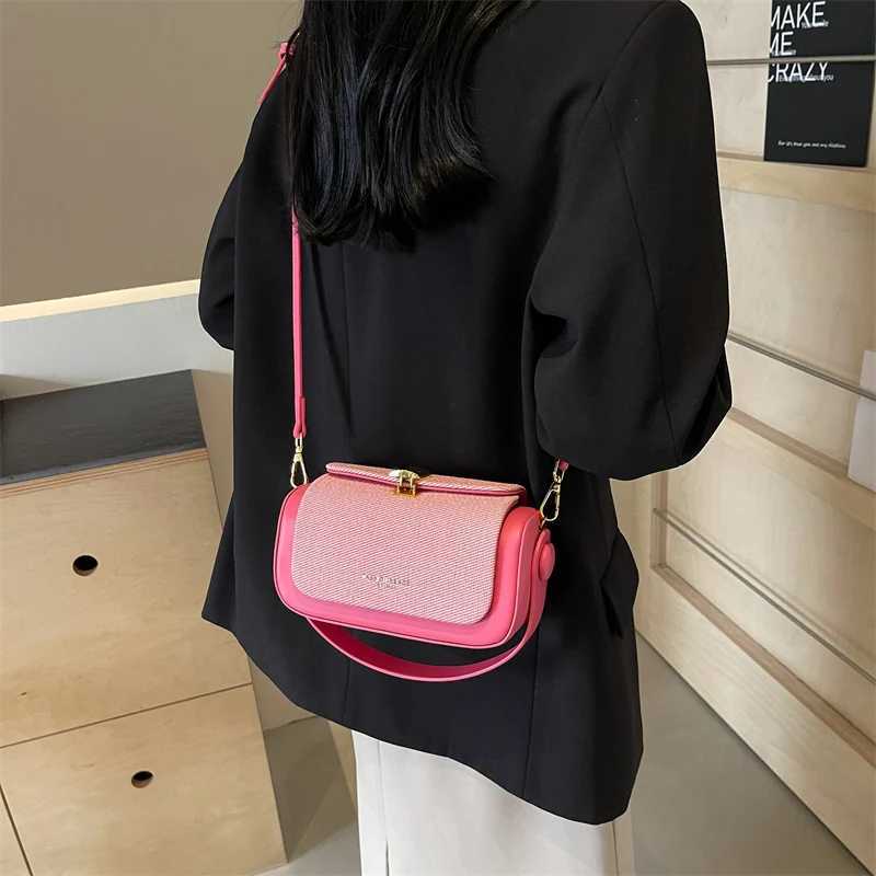 New Fashion Shoulder Bag Retro Color Blocking PU Leather Ladies Handbags Luxurious Brand Designer Small Crossbody Bags for Women Y250319