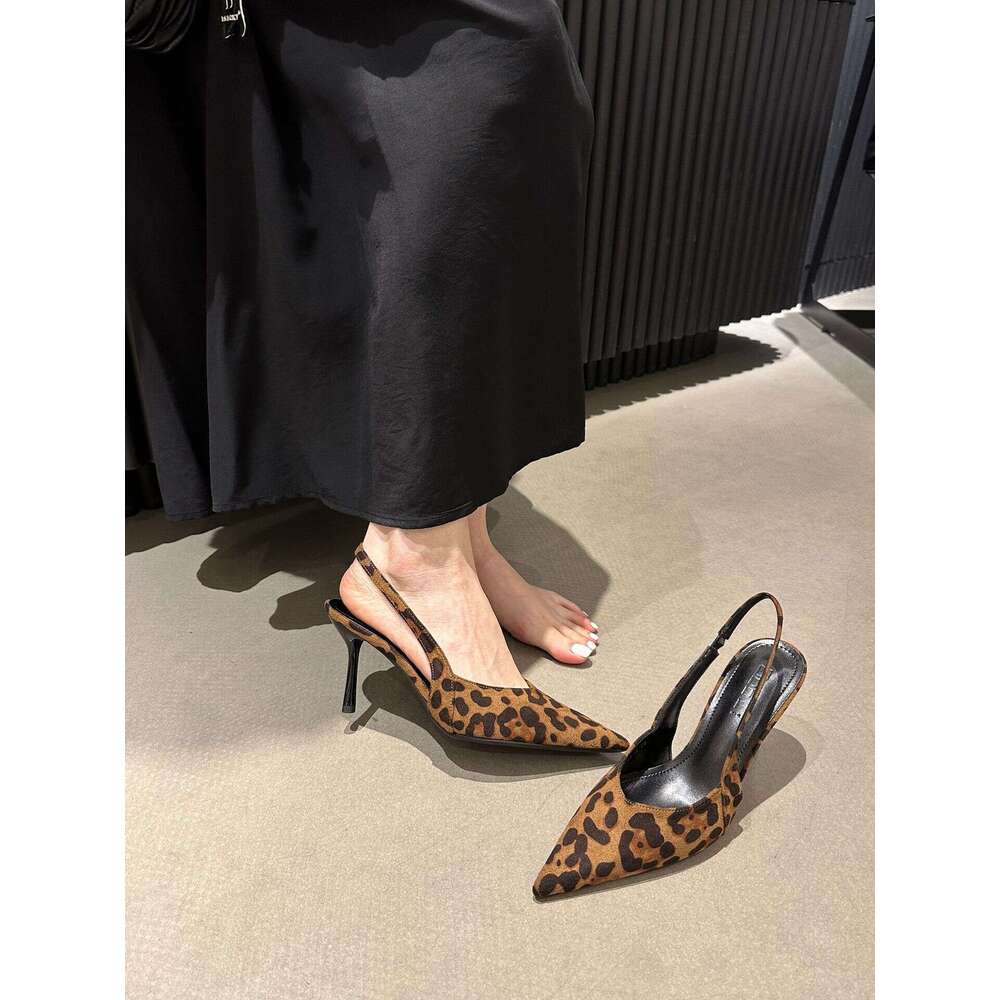 High Heel Suede Sexy Pointed High Heeled Shoes For Women In The Spring Of Paired Skirts And Slim Heels With A Stylish Toe Cap Sandals