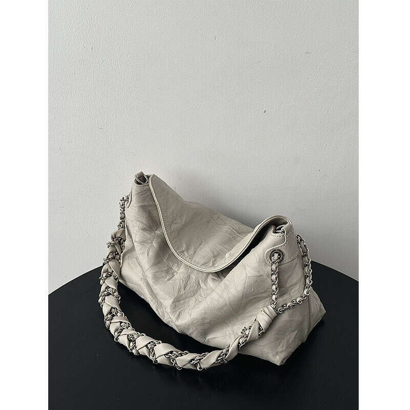 Women's bag new luxury and fashionable white hand-held pattern handbag multifunctional single shoulder chain bag