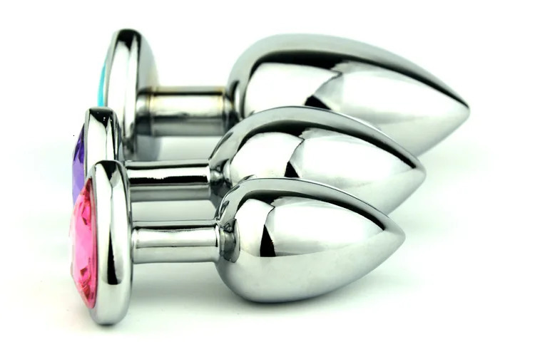 3 Size Anal Plug Heart Stainless Steel Crystal Anal Plug Removable Butt Plug Stimulator Anal Sex Toys Prostate Massager Dildo 250320