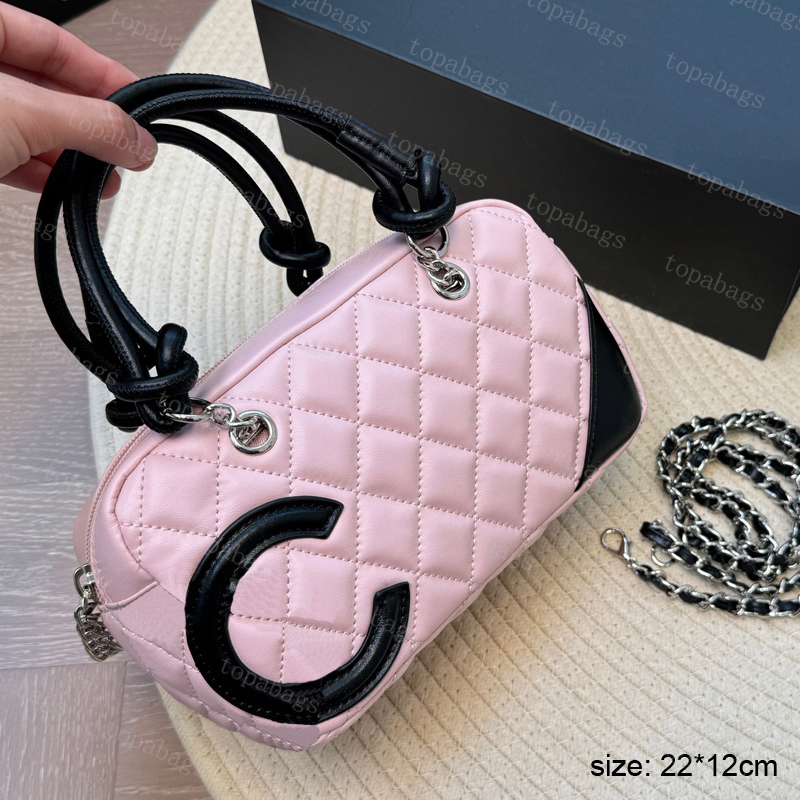 Womens Designer Handbags Vintage Chains Bowling Bag Real Leather Lady Luxury Crossbody Bags Classic Camera Bags Underarm Bag