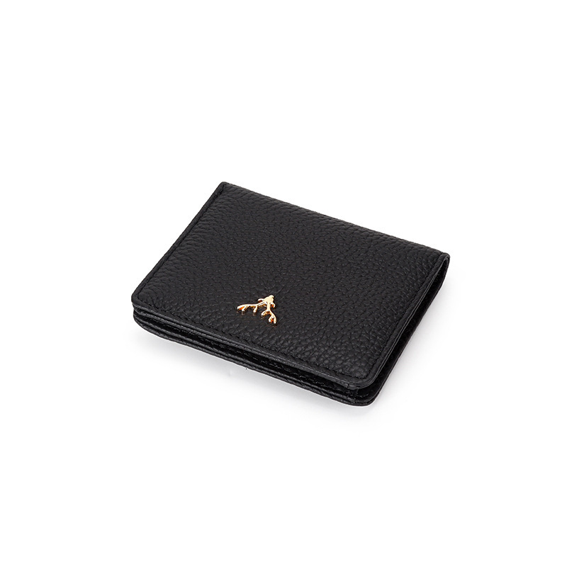 2025S Trend Designer Short Women S Leather Half Fold Money Clip Japanese And Korean Fashion New Cowhide Folding Small Versatile Zero Wallet