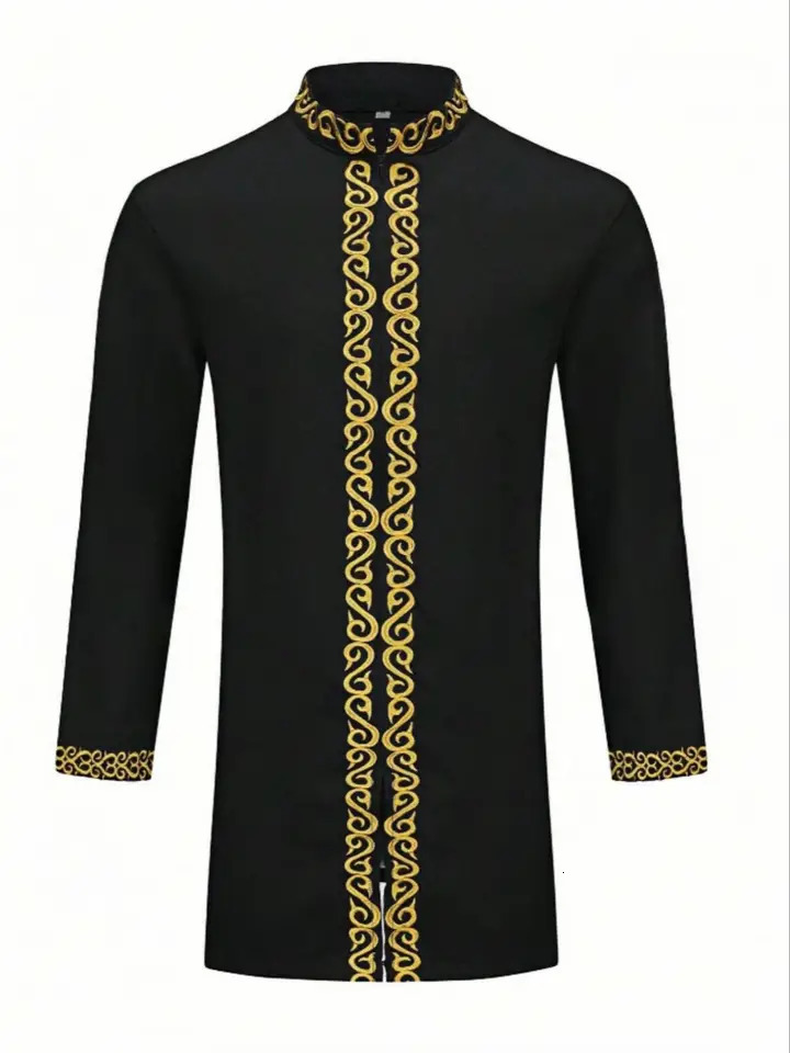 INCERUN M-4XLsize Muslim Style Mens Long Sleeve T-shirt Trouser Set Fashion Street Clothing Mens Knitted Set 2-piece 250320