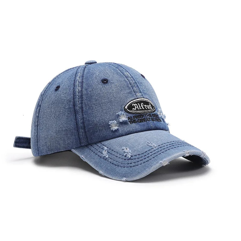 Wear resistant hole wash pad retro soft top hip-hop fashion skateboard Distressed mens baseball cap outdoor Sunshade womens Peaked cap 250320