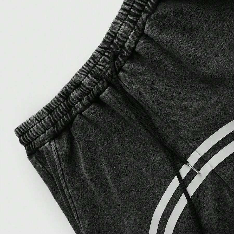 American street fashion brand solid color splicing loose straight sports casual pants zipper sweatpants for men and women
