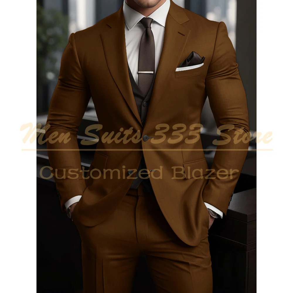 High Quality Mens Suits Grey Outfits Single Breasted Notch Lapel Wedding Costume 3Piece Jacket Pants Vest Slim Fit 2025 250311