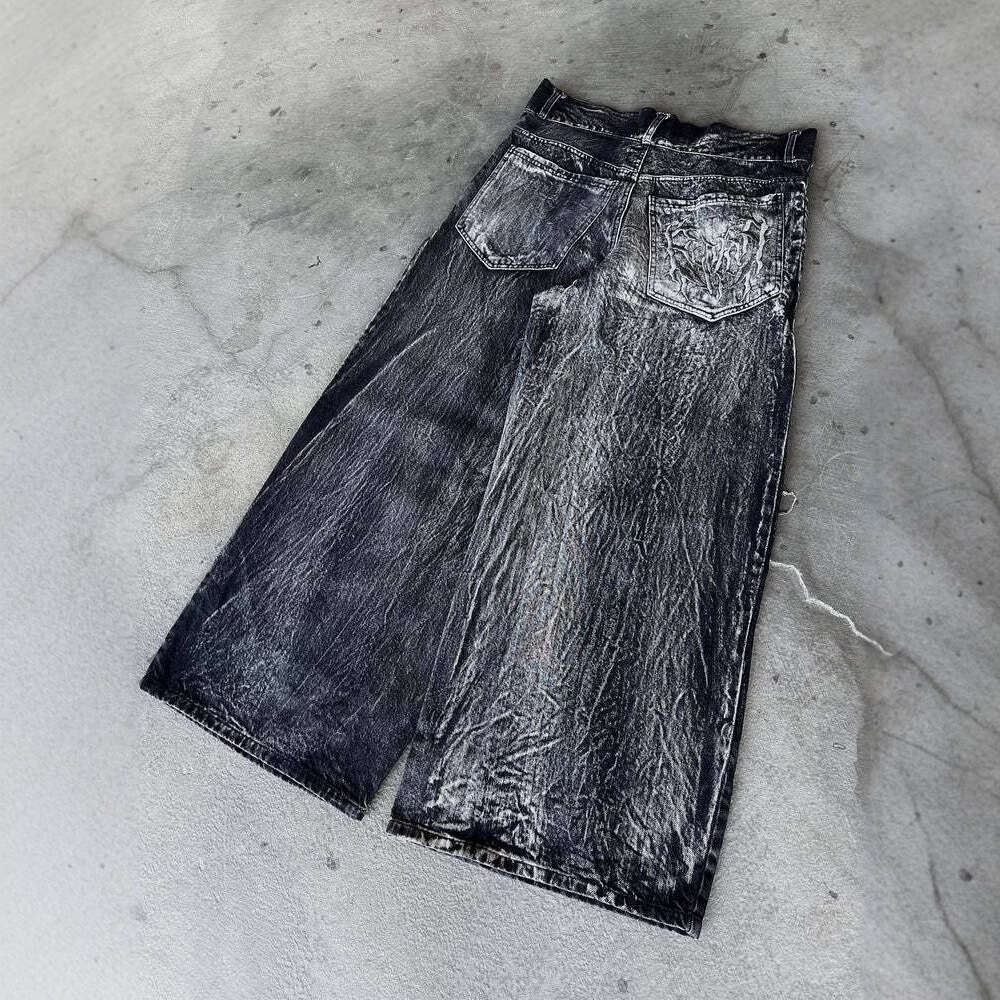 High American Street Hip Hop Harajuku Gothic Jeans Loose Men's and Women's Casual Pants