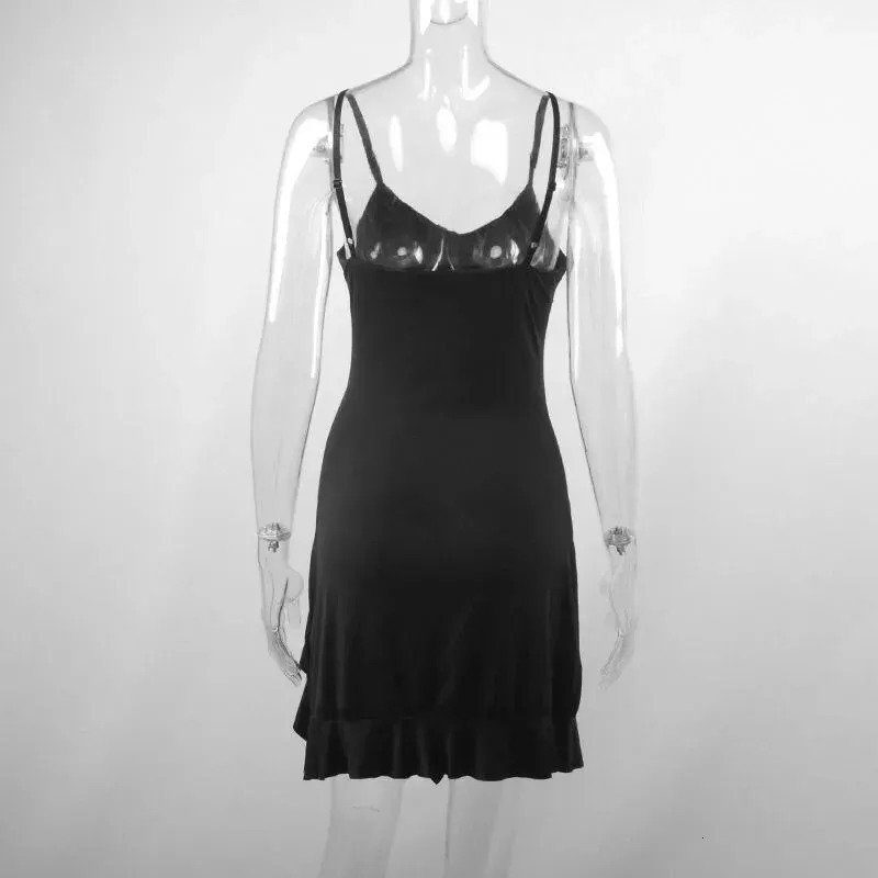 Summer sexy mini dress womens sleeveless streetwear with backless body folding split party club elegant ALine 250320