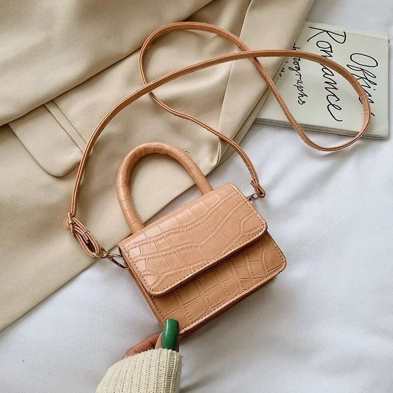 Elegant PU Leather Mini Shoulder Handbags Casual Pure Color Flap Messenger Crossbody Bags For Women 2024