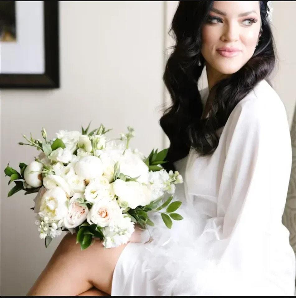 Long filament fabric white mooring fabric silk mooring fabric wedding kimono mooring fabric satin ribbon feather bridal dress 250321