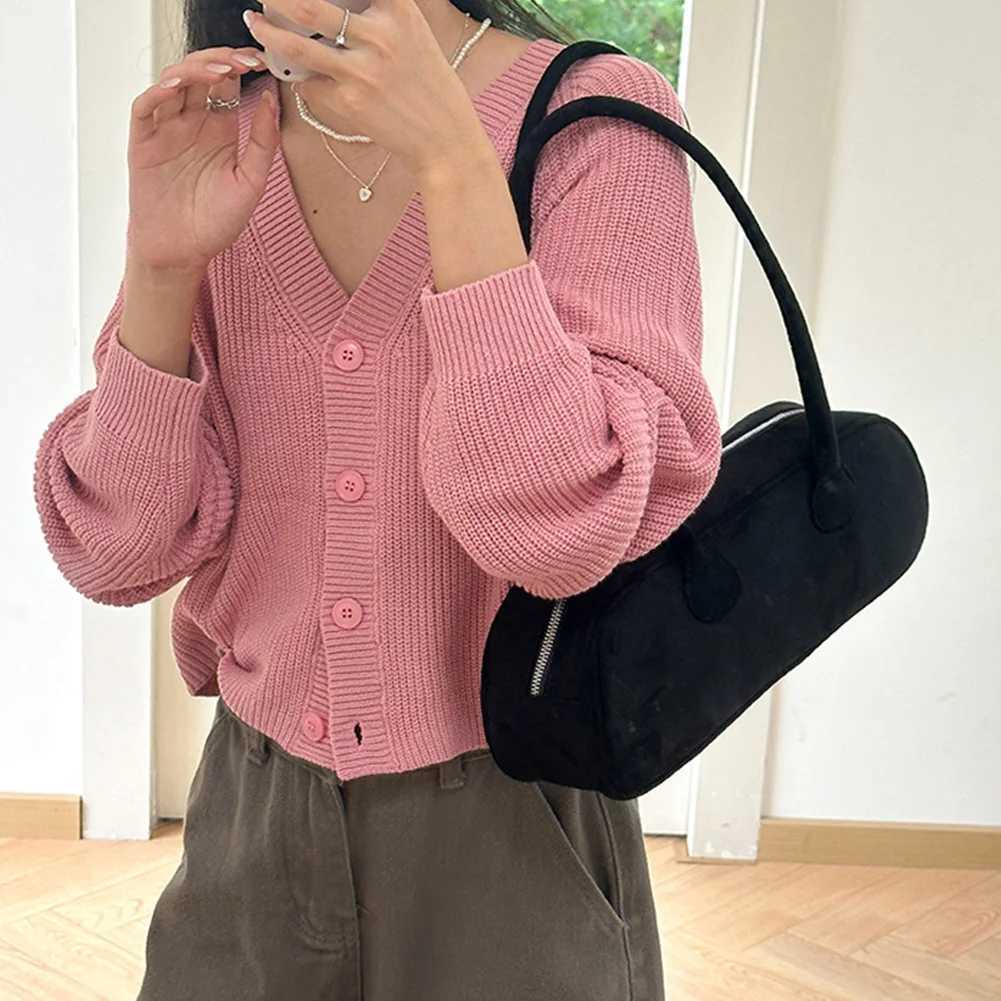 Women Suede Boston Zipper Shoulder Bag Bowling Handbag Clutch Purse for Shopping Travel Y250319