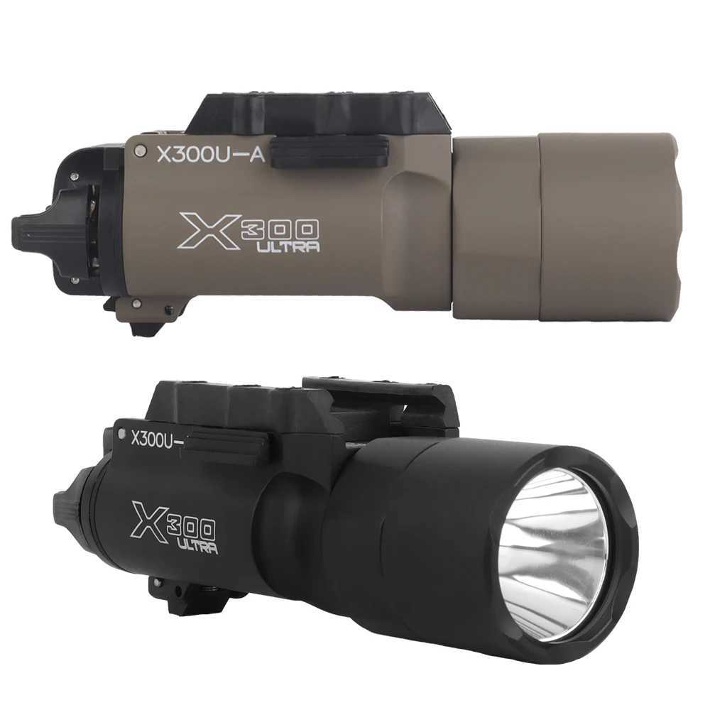 Tactical Surefir Style X300U X300 Ultra X300U-A Hand Gunner Flashlight Airgun Helmet Light Weapon Flashlight Flash 800 Lumens X2503211