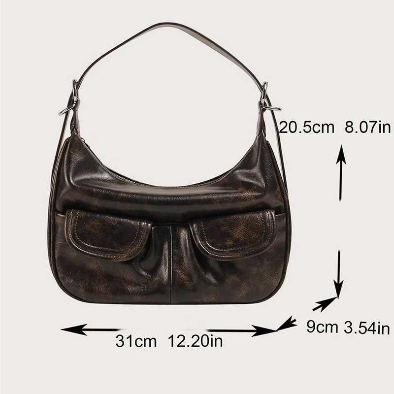 Ladies Solid Color Shoulder Bags All-match Simple Multifunction Handbags Large Capacity Underarm Bags for Women Hobo Purse Y250320