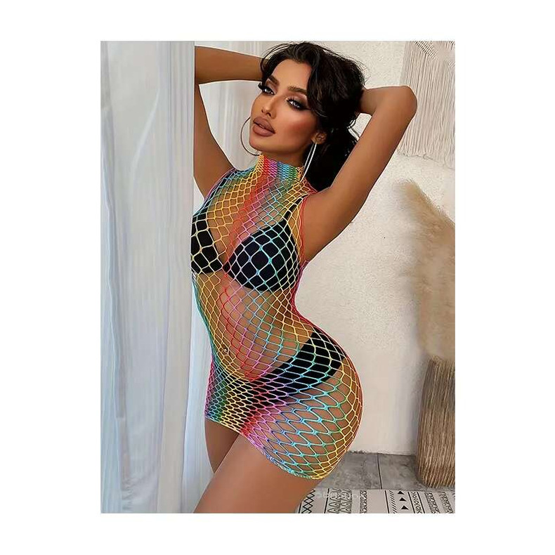 higher quality Vibrant Color Block Mesh Jumpsuit with Sheer Cutouts - Stylish & Sexy Evening Wear
