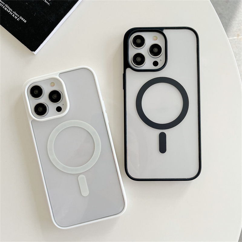 Matte Magnetic Case For iPhone 16 15 14 13 11 Pro Max XS XR 7 8 Plus SE4 Samsung S25 S24 S23 S22 Ultra Plus S24 S23 FE Magsafe Hard Transparent Cover 