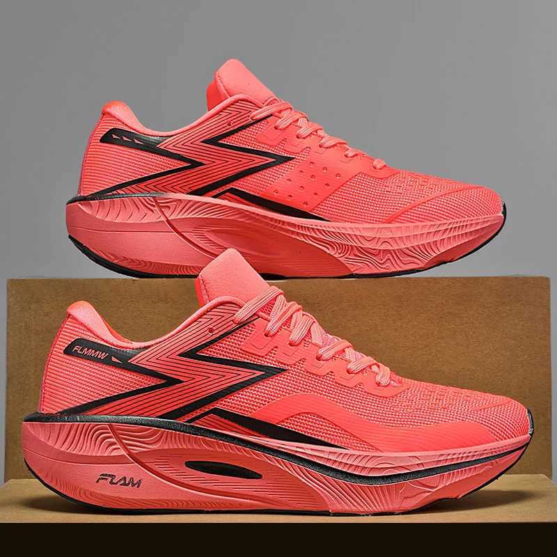 2025 Carbon Plate Marathon Mens Sports Running Shoes Air Cushion Lightweight Warm Exercise Gym Sports Shoes Hiking Slow Running Shoes Y250320