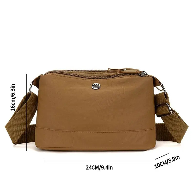 Womens Convertible Shoulder Crossbody Bag Lightweight Nylon Multiple Compartments Large Capacity Uned Handbag for Commute 250320