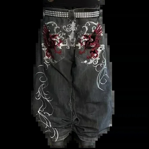 Womens jeans cargo pants womens clothing Y2k luggage Harajuku retro hip-hop embroidery Trousers womens clothing 250320