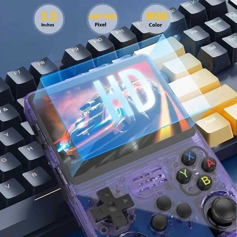 New R36s Handheld Game Console Linux System 3d Dual Joystick Game Console High Definition Sn Retro-Class Portable Ps5 Ps4 Z250321
