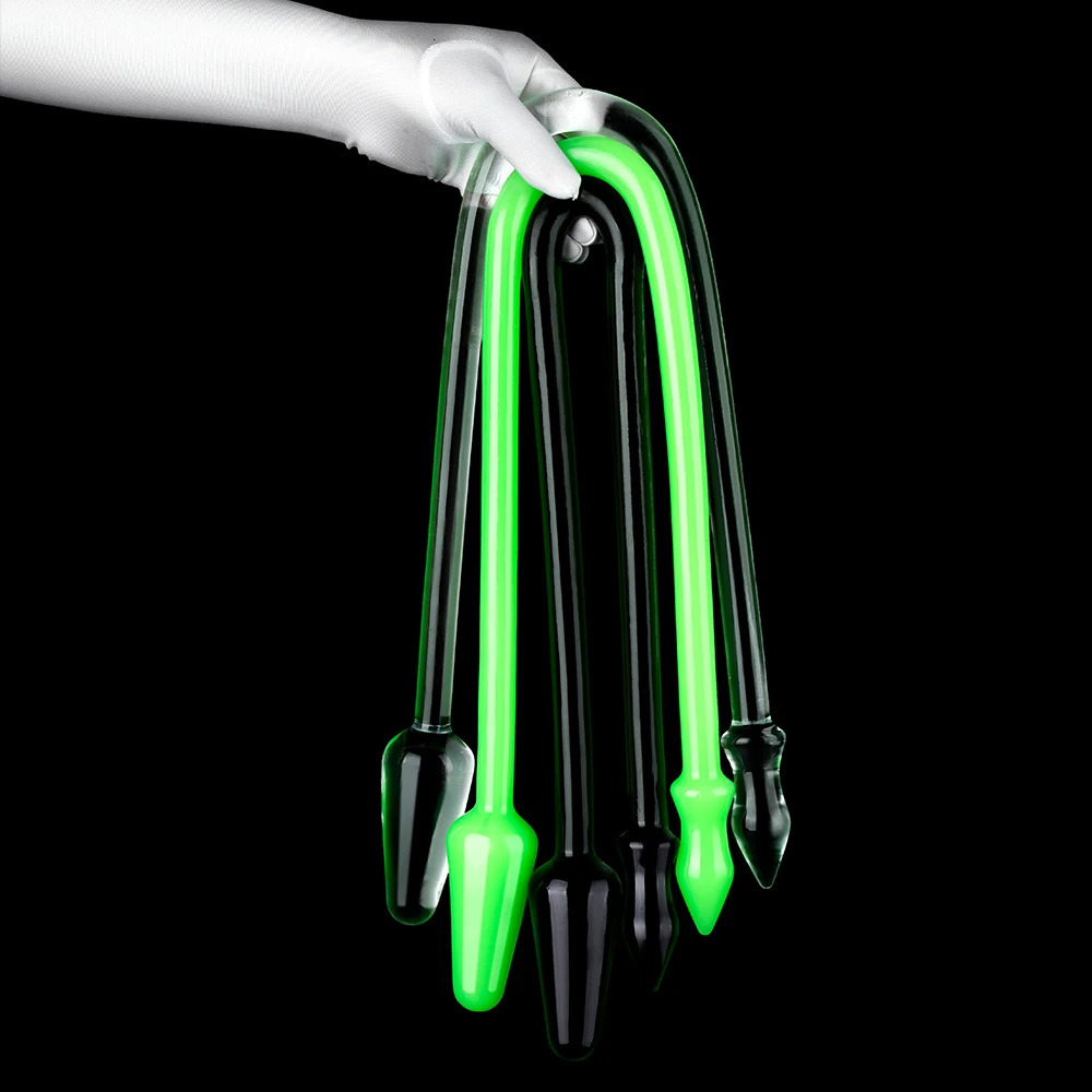 90cm Super Long Dual Head Anal Plug Soft Clear Luminous Dildo Prostate Massager Anus Masturbators Dilator Sex Toys for Men Women 250320