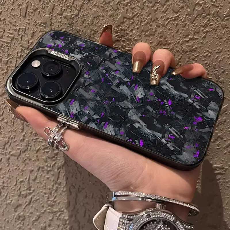 Forged Carbon Fiber Printing Phone Case for 16 15 14 12 11 Pro Max XS X XR 8 7 Plus SE 2020 Shockproof PC Back CoverXJ250321