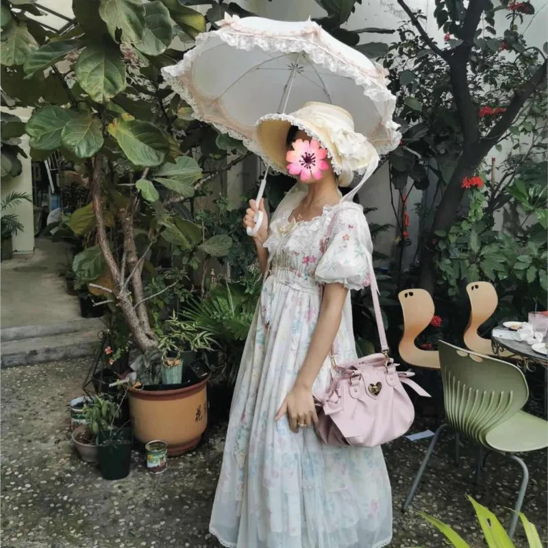 Sweet Bow Lolita Pink Handbag Wallet Womens Harajuku Love Heart Soft Crossbody Bag Kawaii Large Capacity Shoulder 250320